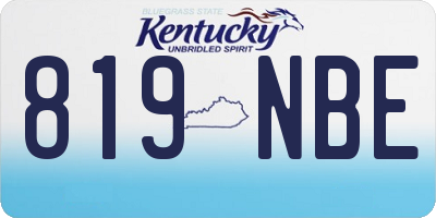 KY license plate 819NBE