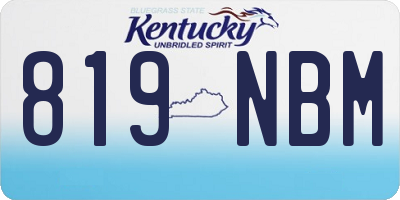 KY license plate 819NBM