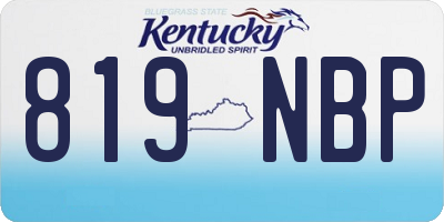 KY license plate 819NBP