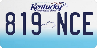KY license plate 819NCE