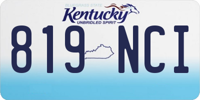 KY license plate 819NCI