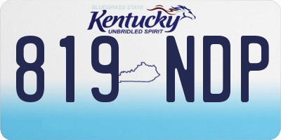KY license plate 819NDP