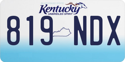 KY license plate 819NDX