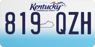KY license plate 819QZH