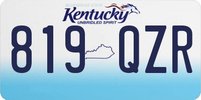 KY license plate 819QZR