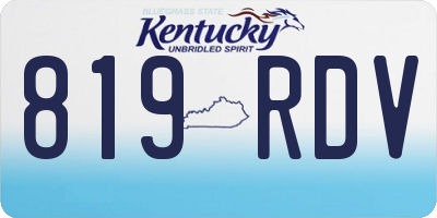 KY license plate 819RDV