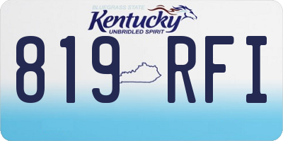 KY license plate 819RFI