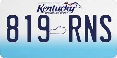 KY license plate 819RNS