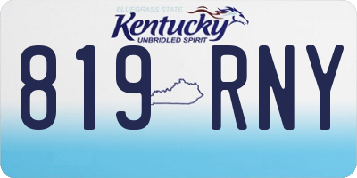 KY license plate 819RNY