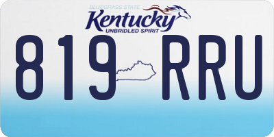 KY license plate 819RRU
