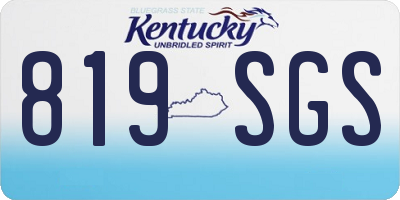 KY license plate 819SGS