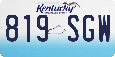 KY license plate 819SGW