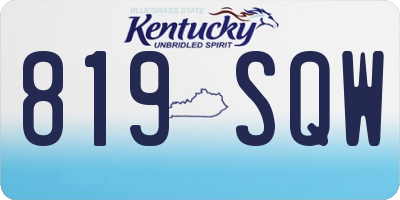 KY license plate 819SQW