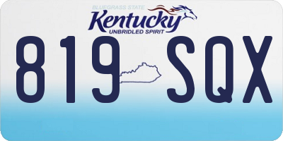 KY license plate 819SQX