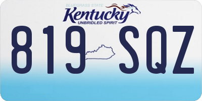 KY license plate 819SQZ