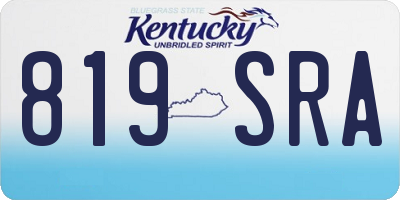 KY license plate 819SRA