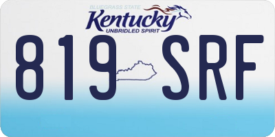 KY license plate 819SRF