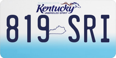 KY license plate 819SRI