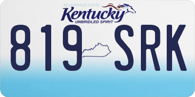KY license plate 819SRK