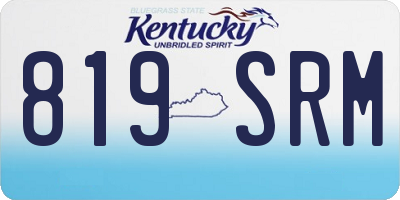KY license plate 819SRM