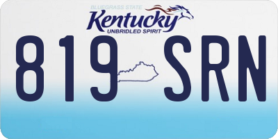 KY license plate 819SRN