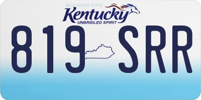KY license plate 819SRR