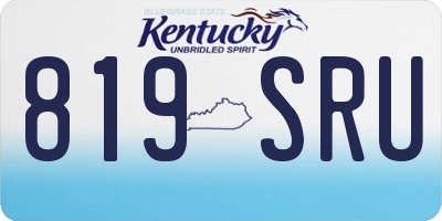 KY license plate 819SRU