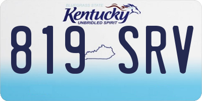 KY license plate 819SRV