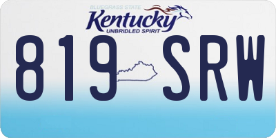 KY license plate 819SRW
