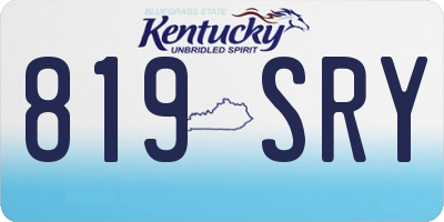 KY license plate 819SRY