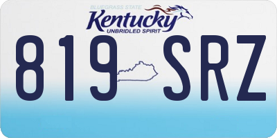KY license plate 819SRZ