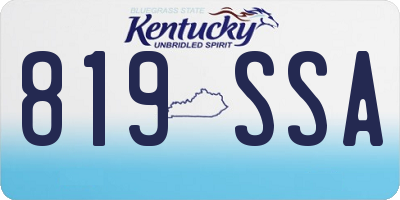 KY license plate 819SSA
