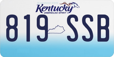 KY license plate 819SSB