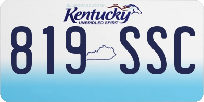 KY license plate 819SSC