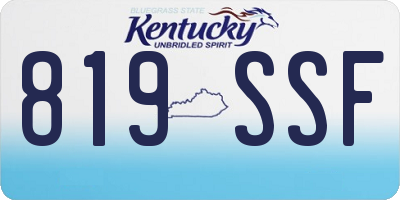 KY license plate 819SSF