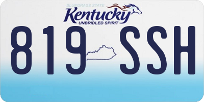 KY license plate 819SSH
