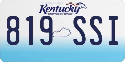 KY license plate 819SSI