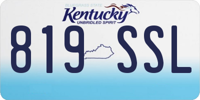 KY license plate 819SSL