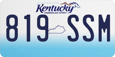KY license plate 819SSM
