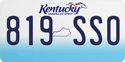 KY license plate 819SSO