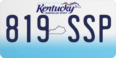 KY license plate 819SSP