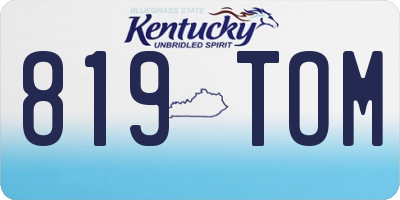 KY license plate 819TOM