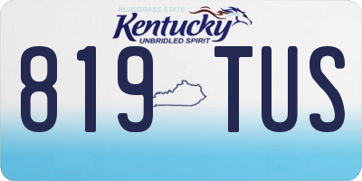 KY license plate 819TUS
