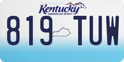 KY license plate 819TUW