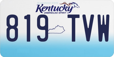 KY license plate 819TVW