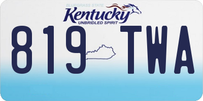KY license plate 819TWA