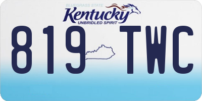 KY license plate 819TWC