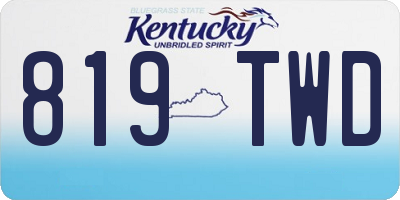 KY license plate 819TWD