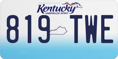 KY license plate 819TWE
