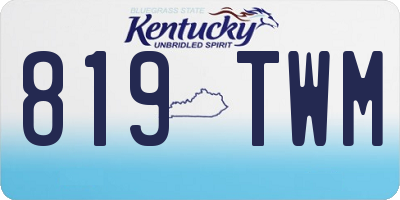 KY license plate 819TWM
